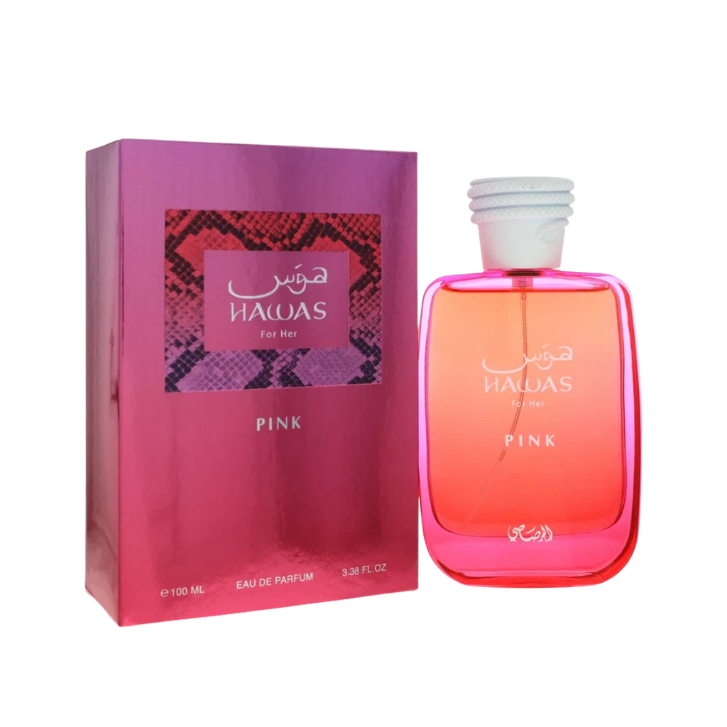 Hawas Pink Eau de Parfum by Rasasi 3.38 OZ